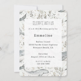 Ocean Gray Whales Geburtstag Einladung