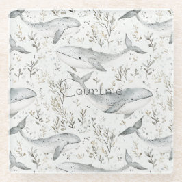 Ocean Gray Whales Glasuntersetzer