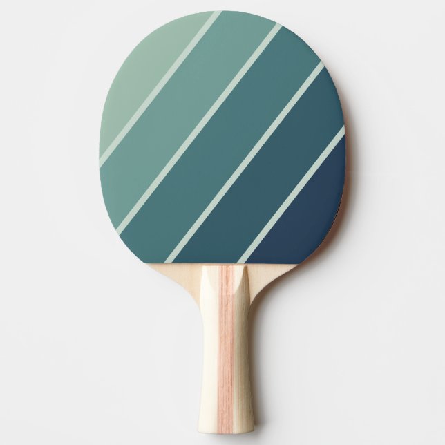 Ocean Green Nostalgic Bold Striping Tischtennis Schläger (Vorderseite)