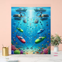 Ocean Guardians: AI Ships and Submarines Protectin Acrylschild