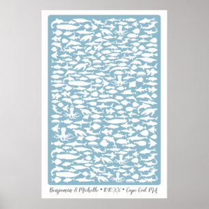 Ocean Guest Book Poster - 250 Plätze