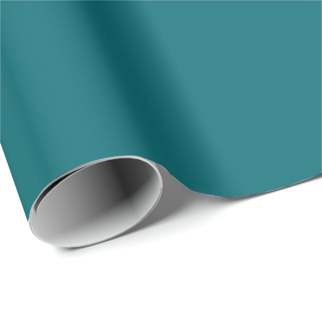 Ocean Harbour Blau, Aquamarin Jewel Tone Solid Col Geschenkpapier (Rolleneckpunkt)