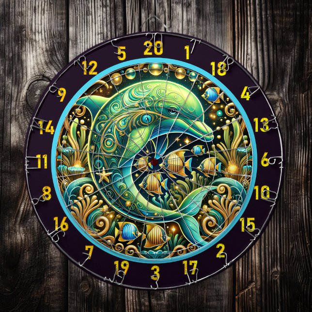 Ocean Harmony Dolphin Dartboard Design Dartscheibe (Von Creator hochgeladen)