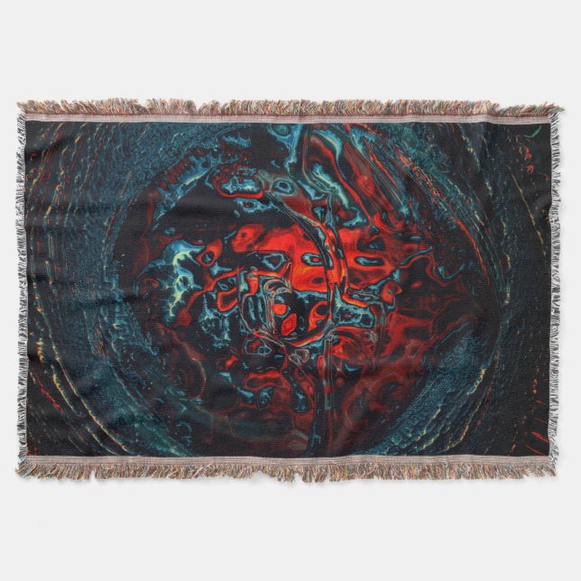 Ocean Inferno Rotes Glow Decke (Vorderseite)