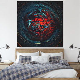 Ocean Inferno Rotes Glow Leinwanddruck