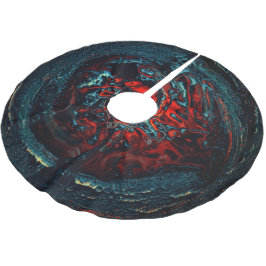 Ocean Inferno Rotes Glow Polyester Weihnachtsbaumdecke