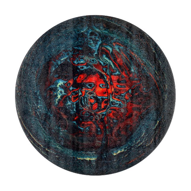 Ocean Inferno Rotes Glow Schneidebrett (Vorderseite)