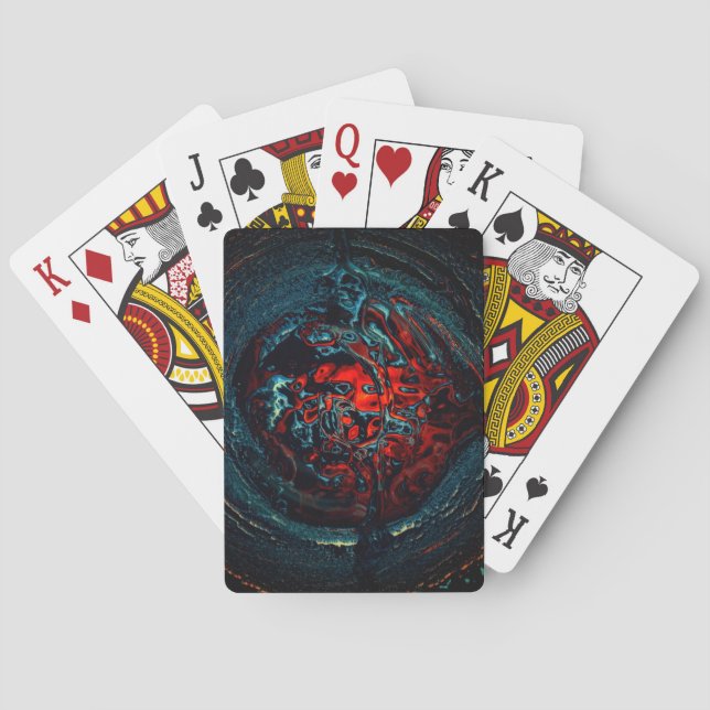 Ocean Inferno Rotes Glow Spielkarten (Rückseite)