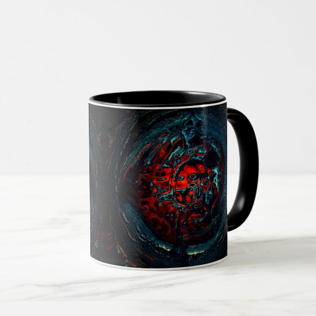 Ocean Inferno Rotes Glow Tasse (VorderseiteRechts)