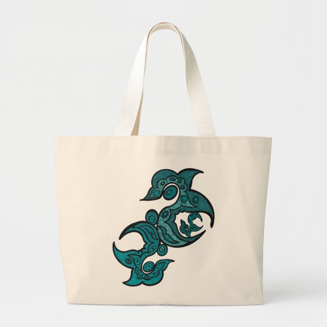 Ocean-Inspired Shoulder Bag Jumbo Stoffbeutel (Vorne)