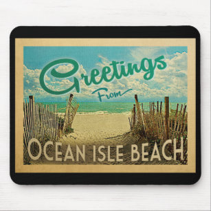 Ocean Isle Beach Vintage Reisen Mousepad
