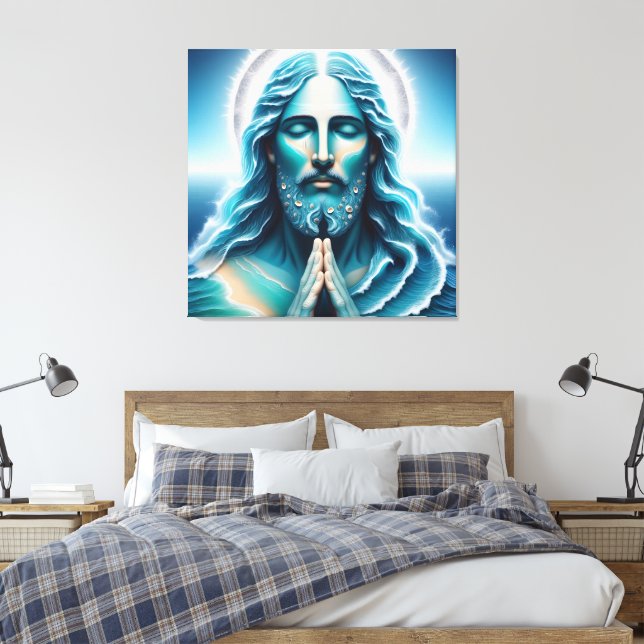 Ocean Jesus Christ Portrait  Leinwanddruck (Insitu (Schlafzimmer))