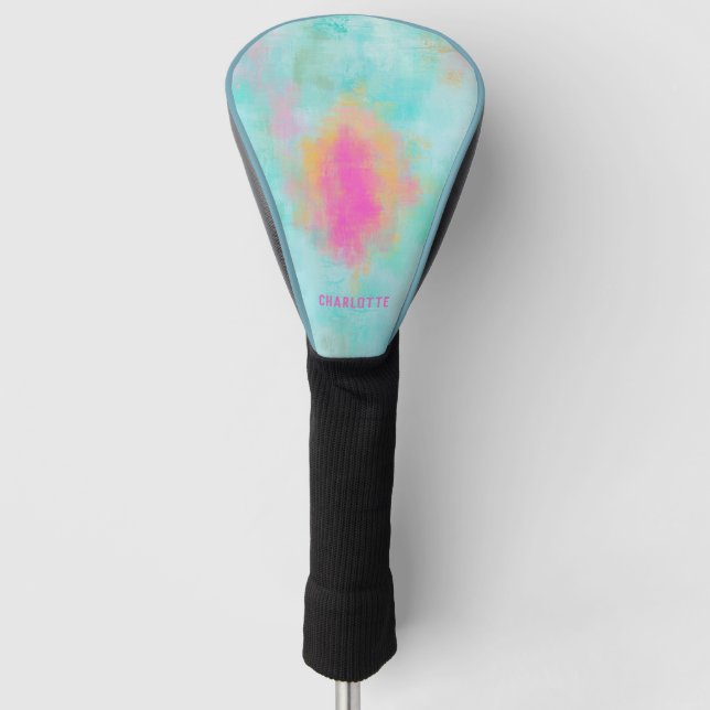 Ocean Joyride - Blaues Türkis Abstrakte Kunst Golf Headcover (Vorderseite)