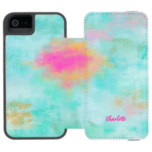 Ocean Joyride - Blaues Türkis Abstrakte Kunst Incipio Watson™ iPhone 5 Geldbörsen Hülle
