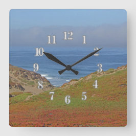 Ocean Landscape Foto Pazifikküste Strand Quadratische Wanduhr