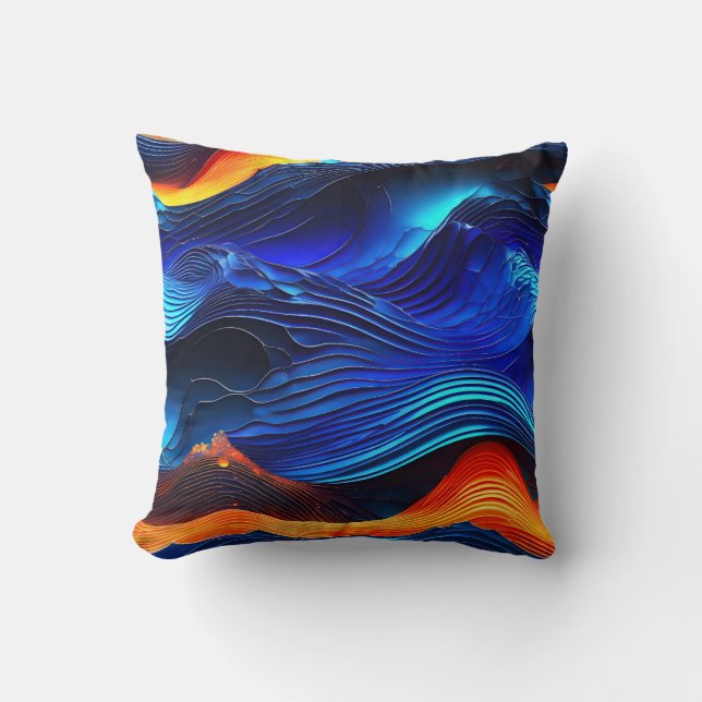 Ocean Lava "Aquaflame" Kissen (Vorderseite)
