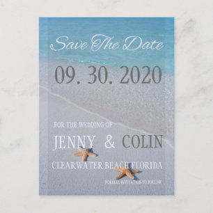 Ocean Liebe Beach Starfish Foto Save the Date Ankündigungspostkarte