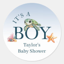 Ocean Life Animals Turtle Baby Shower Es ist ein J