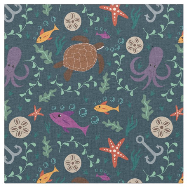 Ocean Life Fabric Stoff (Nahaufnahme)