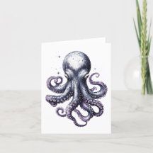 Ocean Life Octopus Greetings Card