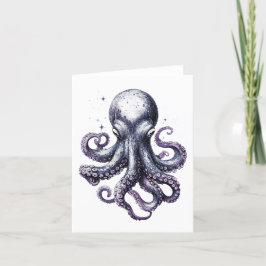 Ocean Life Octopus Greetings Card Dankeskarte