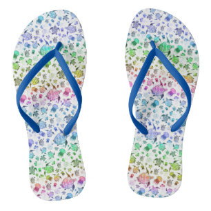Ocean Life Rainbow Wasserfarbmuster Flip Flops