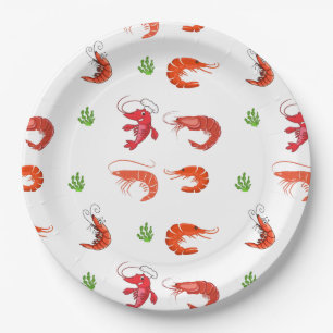 Ocean Life Red Shrimp Pappteller