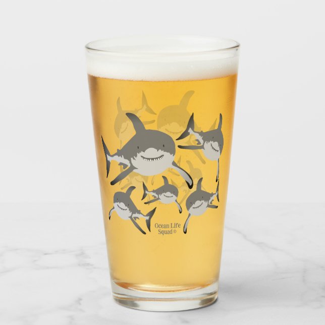 Ocean Life Squad® Shark Design for Ocean Lovers Glas (Vorne (Gefüllt))