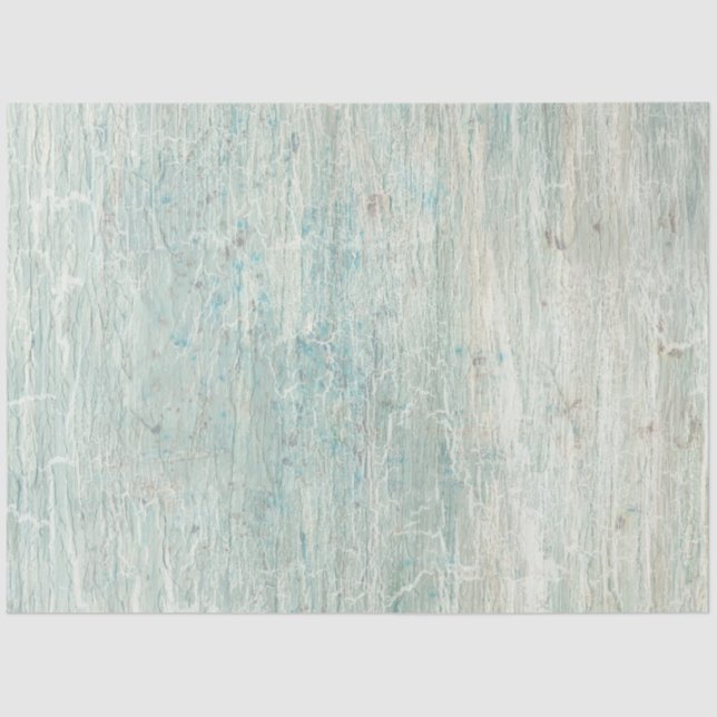Ocean Light Blue Beach Rustikale Holzdekoupage Seidenpapier (Vorderseite)