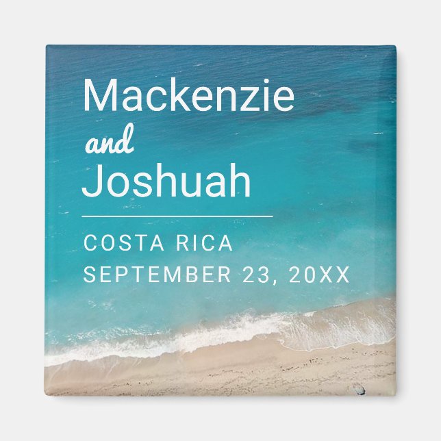 Ocean Magnet Beach Wedding Favor ou Keepsaké (Devant)