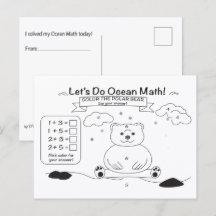 Ocean Math Coloring Postcard
