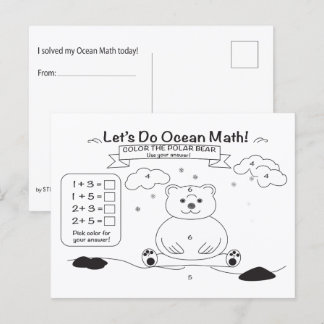 Ocean Math Coloring Postcard Postkarte