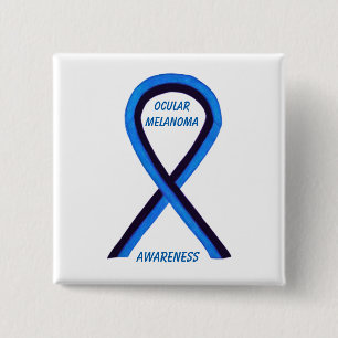 Ocean Melanoma Awareness Ribbon Angel Custom Butto Button