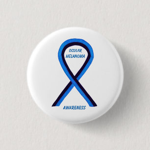 Ocean Melanoma Awareness Ribbon Angel Custom Butto Button
