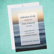 Ocean Memorial Celebration of Life invitation