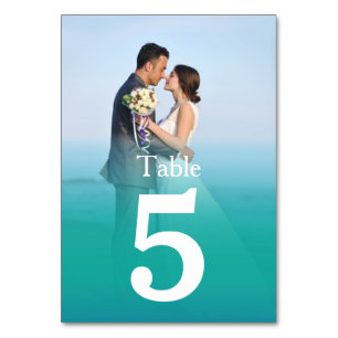 Ocean Mist Wedding Foto Tischnummer Cards
