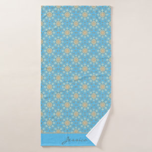Océan moderne bleu Floral Mandala Motif bohémien