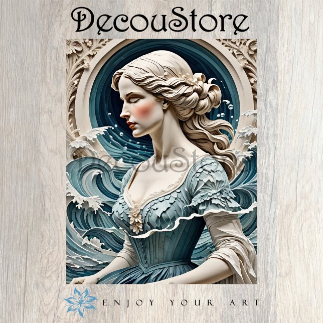 Ocean Muse – Liberty Style Sea Portrait Decoupage Seidenpapier (Von Creator hochgeladen)