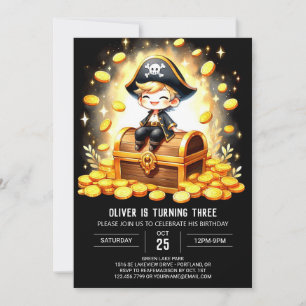 Ocean Nautic Pirate Geburtstag Einladung