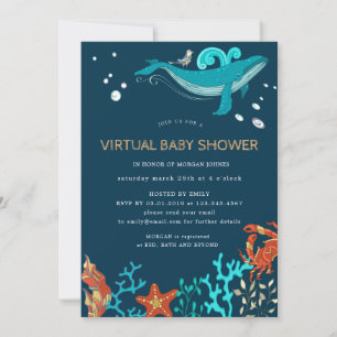 Ocean Party Virtual Baby Dusche Einladung