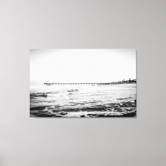 Ocean Pier Noir & Blanc, Grande toile Extra