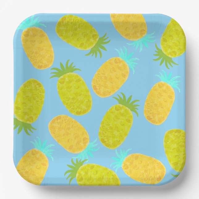 Ocean Pineapples Pattern  Pappteller (Vorderseite)