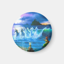 Océan Plein D'Unicornes Magnet