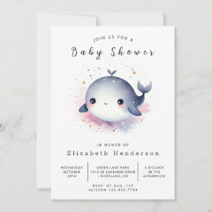 Ocean Printable Whale Baby Dusche Einladung