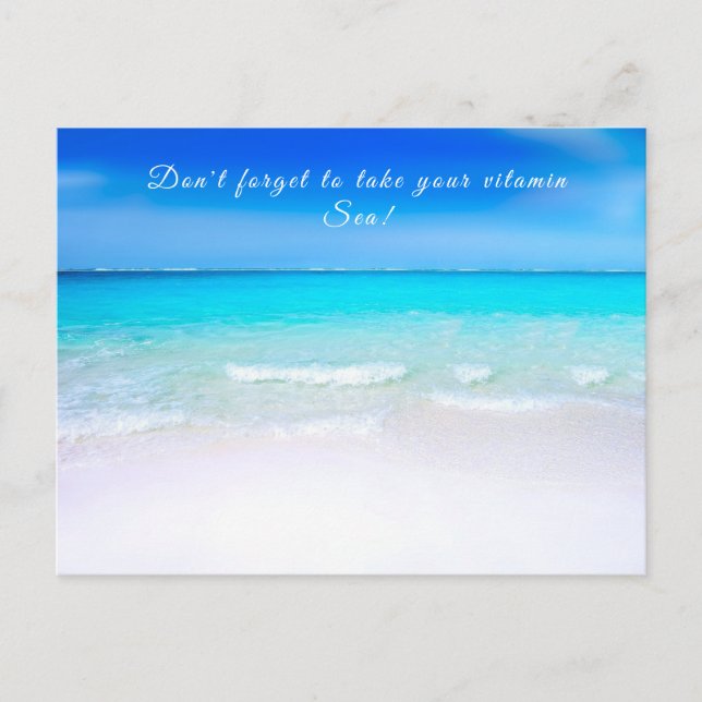 Ocean Quote Beach Life Aqua Blue Postkarte (Vorderseite)