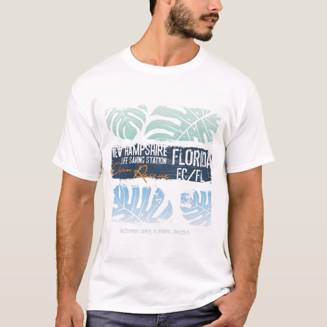Ocean Rescue- Florida & Hampshire Lifeguard T-Shirt (Vorderseite)