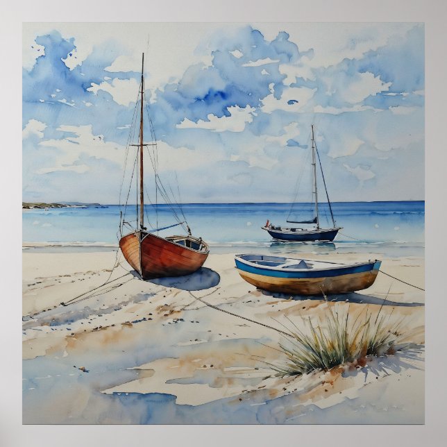 "Ocean Retreat". Eine farbenfrohe Seezunge Poster (Vorne)
