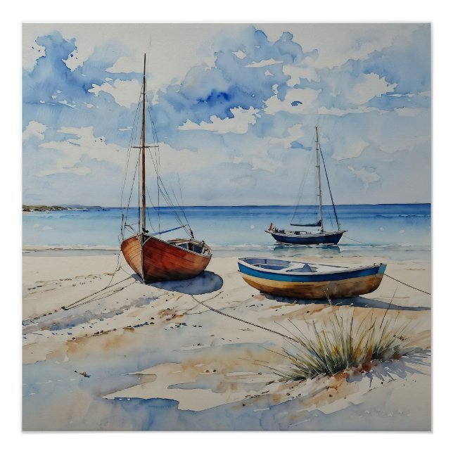 "Ocean Retreat". Eine farbenfrohe Seezunge Poster (Vorderseite)