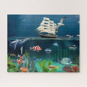 Ocean Sailboat Sea Tiere Fisch Puzzle Geschenk Jun