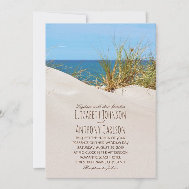 Ocean Sand Creative Beach Hochzeit Einladung (Vorderseite)